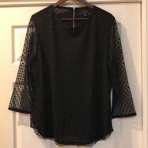 Ann Taylor black polka dot top